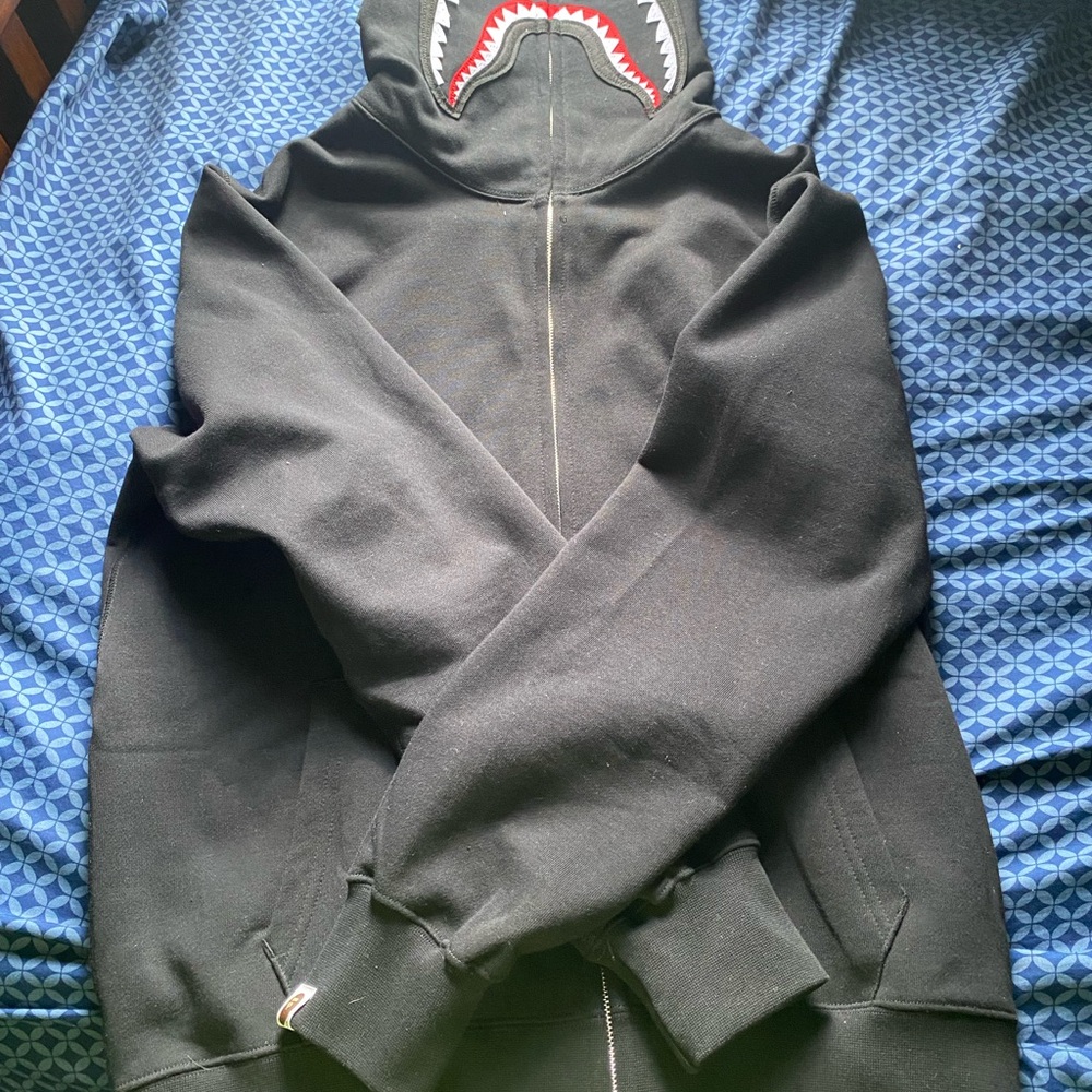 Bape Black Shark Zip Up Sweater